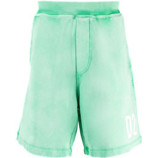 Dsquared2 shorts sportivi con stampa - verde