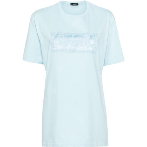 Versace t-shirt con ricamo - blu