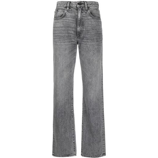 SLVRLAKE jeans crop london a vita alta - grigio