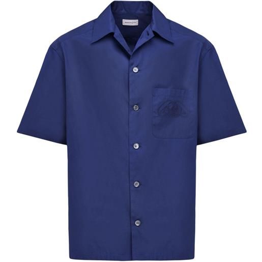 Alexander McQueen camicia seal con ricamo - blu