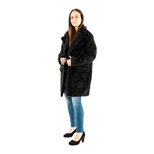 Morgan manteau en fausse fourrure bouclée 212-gex cappotto, nero, 36 donna