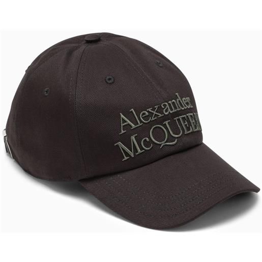 Alexander McQueen cappello nero con ricamo logo