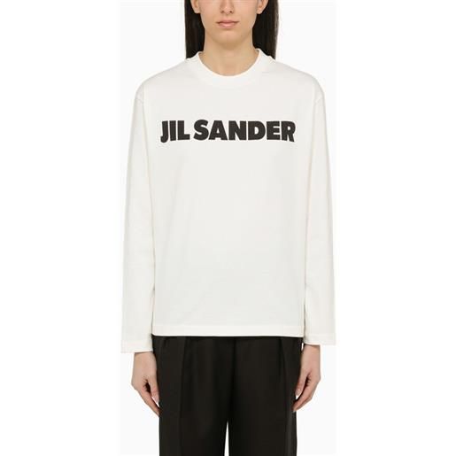 Jil Sander t-shirt bianca a manica lunga