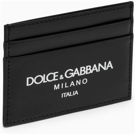 Dolce&Gabbana portacarte nero in pelle di vitello con logo