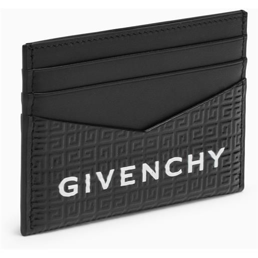 Givenchy portacarte nero in pelle 4g con logo