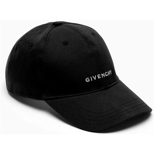 Givenchy cappello con visiera nero con ricamo logo