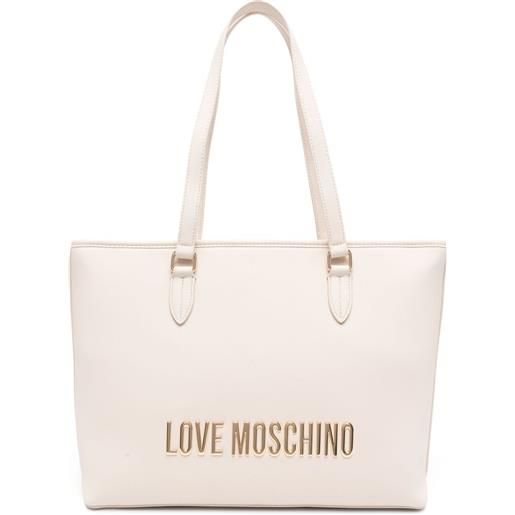 Love Moschino borsa tote con placca logo - toni neutri
