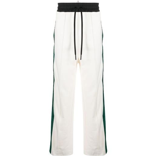 Moncler Grenoble pantaloni sportivi con banda laterale - bianco