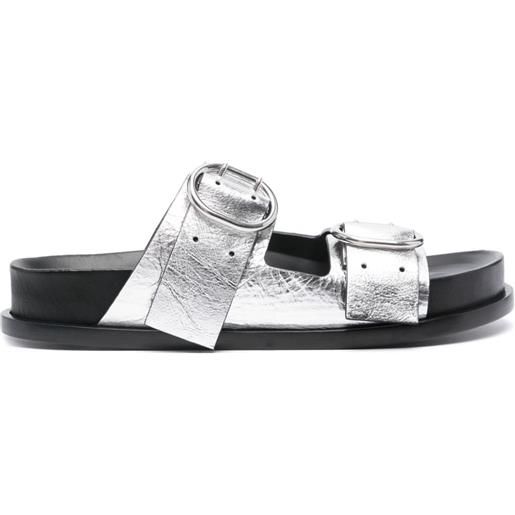 Jil Sander sandali con doppio cinturino - argento
