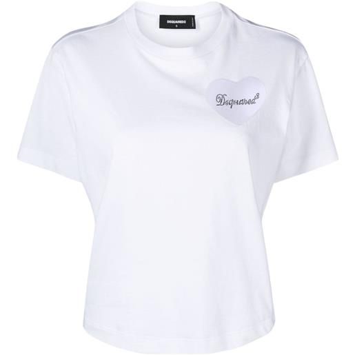 Dsquared2 t-shirt con applicazione logo - bianco
