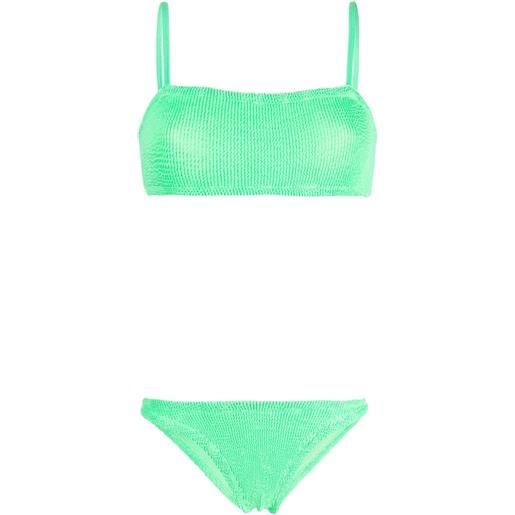 Hunza G set bikini gigi con effetto stropicciato - verde