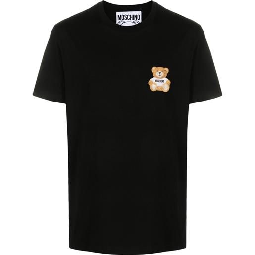 Moschino t-shirt con ricamo teddy bear - nero
