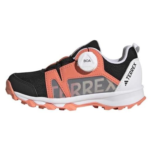 adidas terrex agravic boa trail running shoes, scarpe da corsa unisex - bambini e ragazzi, core black crystal white impact orange, 38 eu
