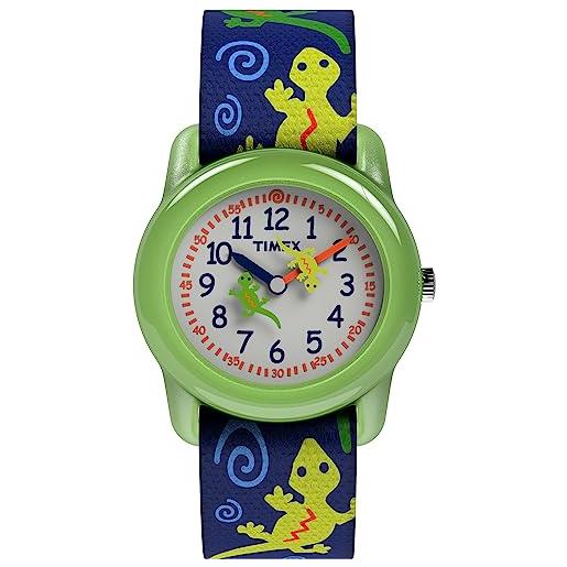 Timex t728814 orologio analogico da polso, unisex bambini, multicolore (verde/blu/bianco)