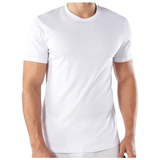Intimitaly liabel - 3 t-shirt uomo 100% cotone magliette intime uomo underwear bianche colorate maniche corte essential uomo set maglie bianche nere blu e grigie (l, 3 bianche)