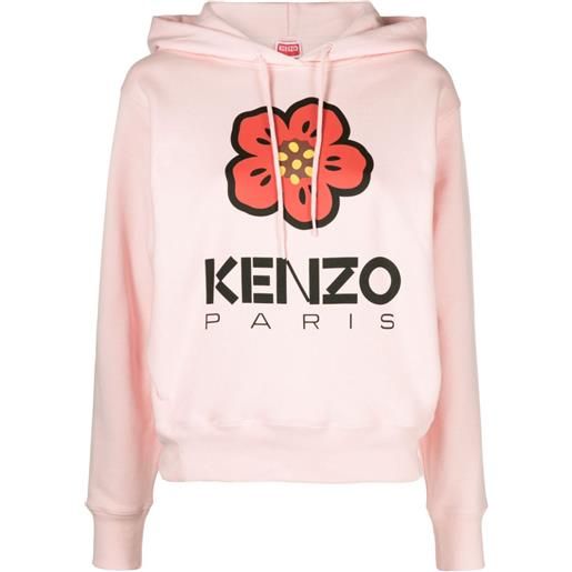 Kenzo felpa boke flower con stampa - rosa
