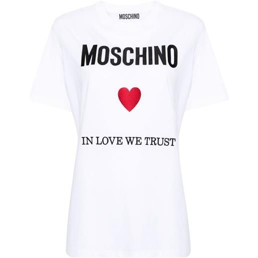 Moschino t-shirt in love we trust - bianco