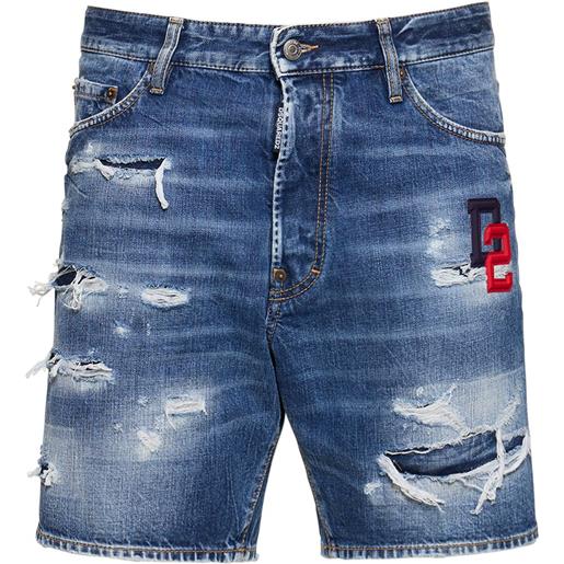 DSQUARED2 shorts marine fit in cotone