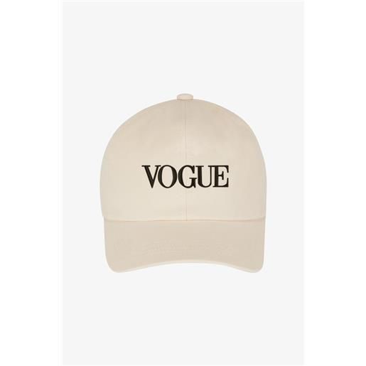 VOGUE Collection cappellino vogue crema con logo ricamato
