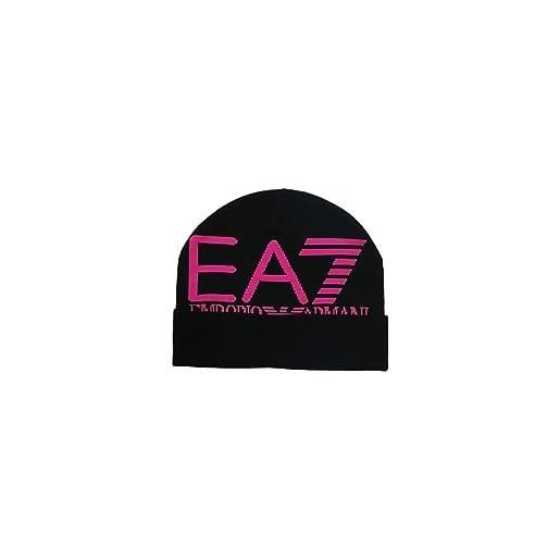 EA7 cappelli acrilico nero logo fucsia