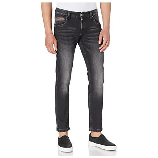Timezone slim edwardtz jeans, black scrub wash, 54 it (40w/32l) uomo