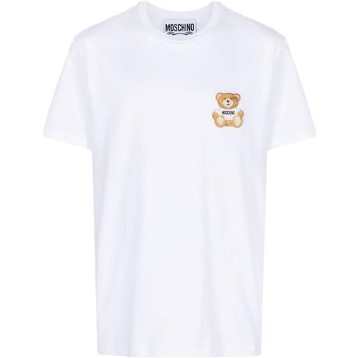 Moschino t-shirt con ricamo teddy bear - bianco