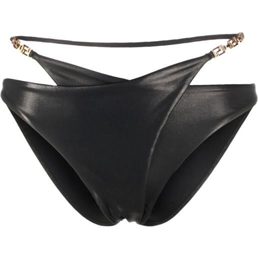 Versace slip bikini con dettaglio greca - nero