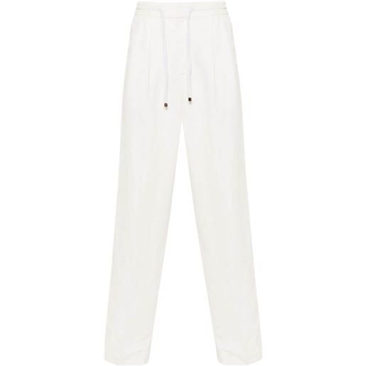 Brunello Cucinelli pantaloni sartoriali affusolati con vita media - bianco