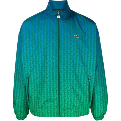 Lacoste giacca con stampa monogramma - blu
