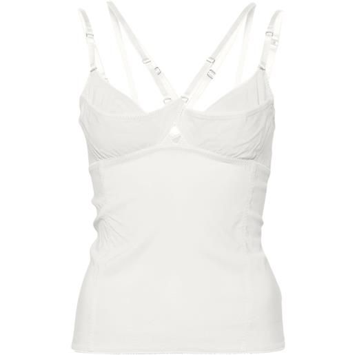 Anna October cut-out lace-trim top - bianco