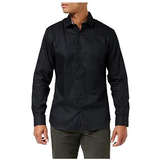 SELECTED HOMME slhslimnew-mark shirt ls b noos camicia elegante, schwarz, medium uomo