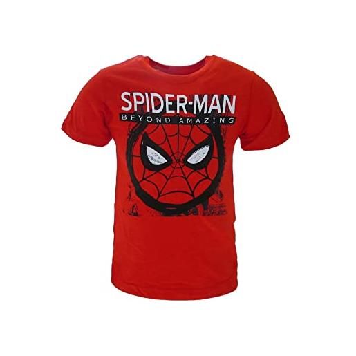Sabor srl t shirt spiderman ufficiale uomo ragno. Modello beyond amazing. Rosso. Cotone. Taglie per bambini ragazzi. (9-11 anni)