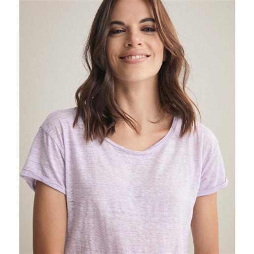 Falconeri t-shirt lino viola chiaro malva