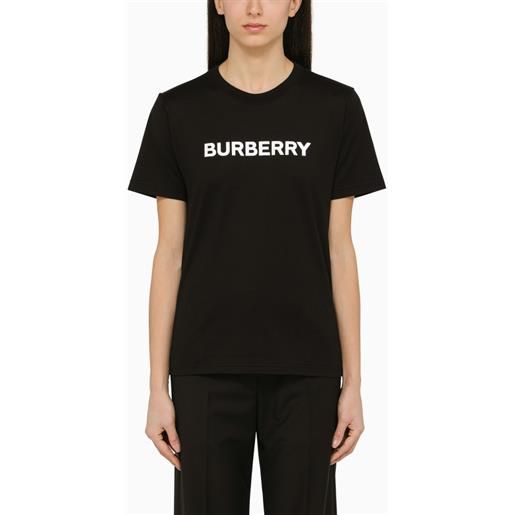 Burberry t-shirt girocollo nera con logo