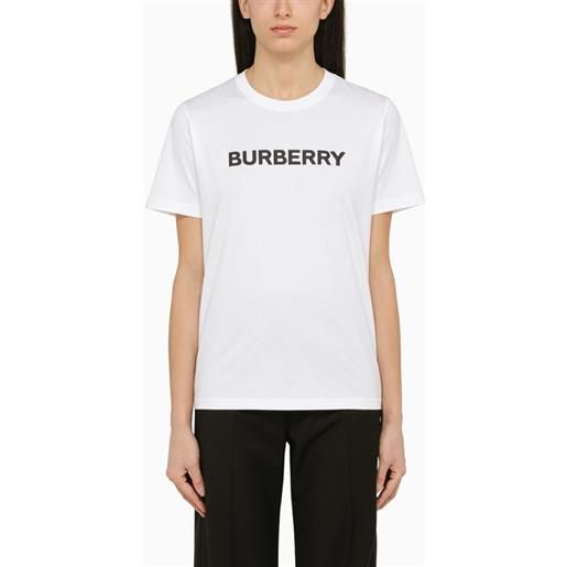 Burberry t-shirt girocollo bianca con logo