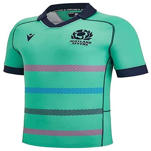 Macron shirt maglietta replica della squadra scotland rugby 2022/23 7s away, marina militare, l unisex-adulto