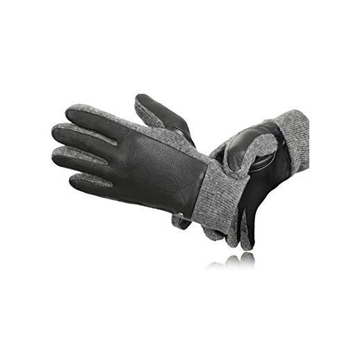 PEARLWOOD nick i guanti touchscreen da uomo in pelle di capra e pecora nero (200) large