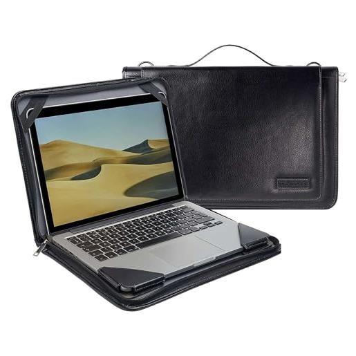 Broonel custodia per computer portatile in pelle nera - compatibile con asus vivobook 16 m1603qa 16.0 wuxga laptop