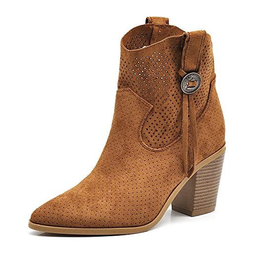 IF fashion scarpe da donna stivali stivaletti cowboy western camperos texani d8158 apricot n. 39