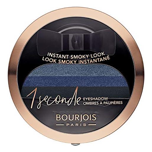 Bourjois, ombretto one seconde eyeshadow, palette trio ombretti per smokey eye a lunga durata, 04 insaisissa-bleu, 3 g