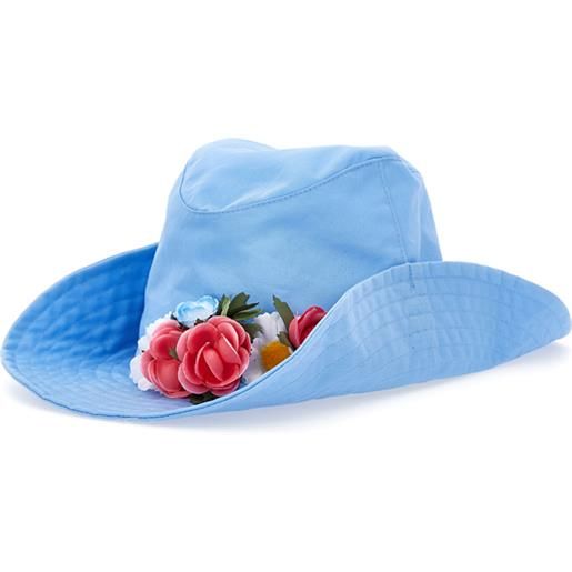 Monnalisa cappello gabardina con fiori e borchiette
