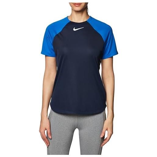 Nike w nk df acdpr ss top k, t-shirt donna, nero/volt/bianco, s