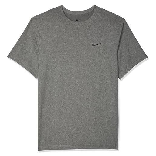 Nike m nk df uv hyverse ss, t-shirt uomo, grigio fumo/htr/nero, l