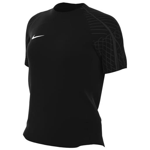 Nike w nk df strk ss top, t-shirt donna, bianco/nero/antracite, m