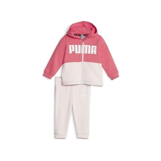 PUMA minicats colorblock jogger fl tuta da pista, eucalipto, 62 unisex-bambini e ragazzi