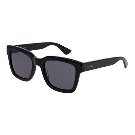 Gucci gg0001s 001 occhiali da sole, nero (black/smoke), 52 uomo