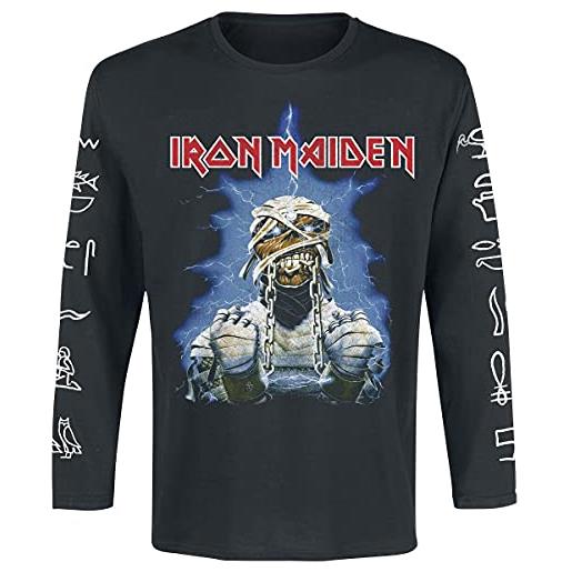 Iron Maiden world slavery tour uomo maglia maniche lunghe nero xl 100% cotone regular