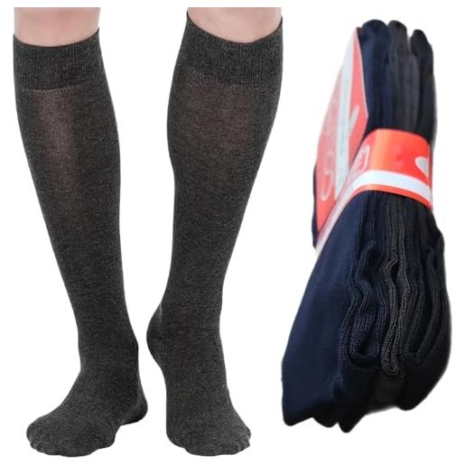 calze college 12 paia calze lunghe uomo cotone filo di scozia elasticizzato qualità dal produttore al consumatore (43-46, assortite)