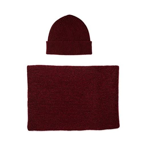 The Cashmere Choice lomond lambswool clyde - set di berretto e sciarpa, lavorato a maglia grossa (rosso autunnale), rosso autunno, taglia unica