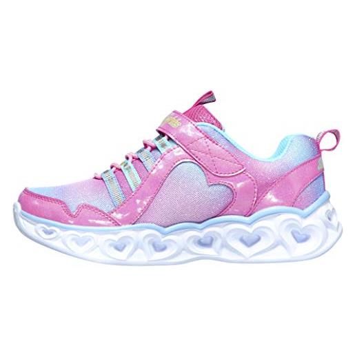 Skechers heart lights rainbow lux, scarpe da ginnastica bambine e ragazze, pkmt, 33.5 eu